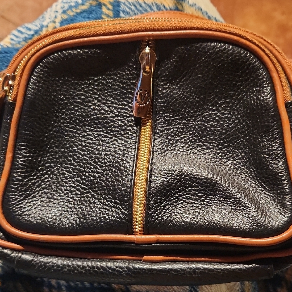 Valentina Black and Tan Hobo Bag